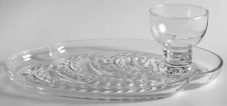 Federal Glass  Homestead Snack Plate and Tumbler Set   Plant Design, Clear