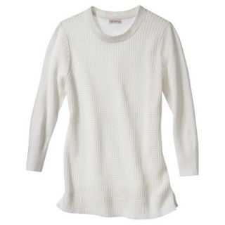 Merona Womens Textured 3/4 Sleeve Sweater   Cream   XXL