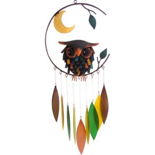 Spiky Owl with Moon Wind Chime