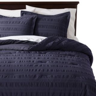 Threshold Seersucker Comforter Set   Navy (Full/Queen)