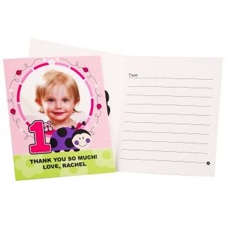 Ladybugs Oh So Sweet 1st Birthday   Personalized Thank You Notes