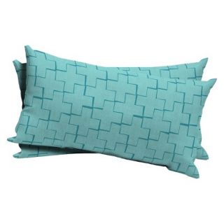 Room Essentials 2 Piece Rectangular Lumbar Pillow   Baby Turquoise