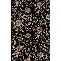 Hand tufted Hesiod Black Wool Rug (5 X 8)