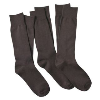 Merona Mens 3pk Flatknit Socks   Brown