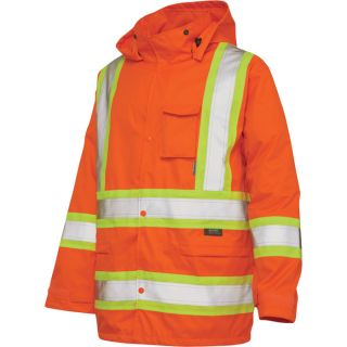Work King Class 2 High Visibility Rain Jacket   Orange, Small, Model S37211
