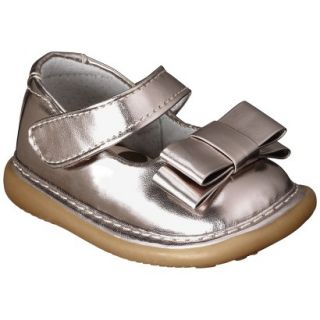 Infant Girls Wee Squeak Triple Bow Mary Jane   Gold 11