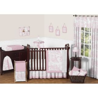 11pc Toile Crib Set   Pink