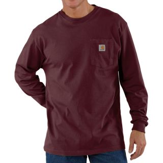 Carhartt Workwear Long Sleeve Pocket T Shirt   Port, XL, Model K126