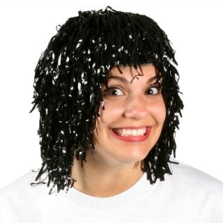 Black Pom Pom Head Wig