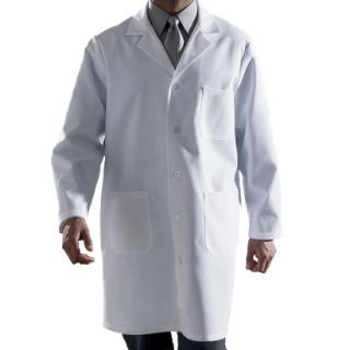 Medline Mens Staff Length Lab Coat   White (Extra Large 44)