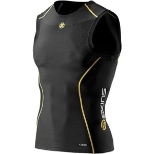 Skins Compression Mens A200 Top Sleeveless Black Yellow , Size S   B60052003