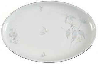 Furstenberg Pastel 14 Oval Serving Platter, Fine China Dinnerware   Platinum Tr