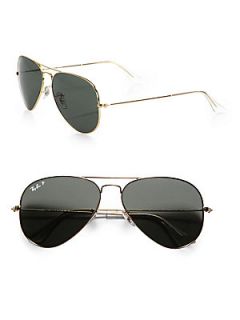 Ray Ban Original Polarized Aviator Sunglasses   Gold