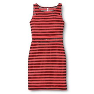 Xhilaration Juniors Striped Bodycon Dress   Coral XS(1)