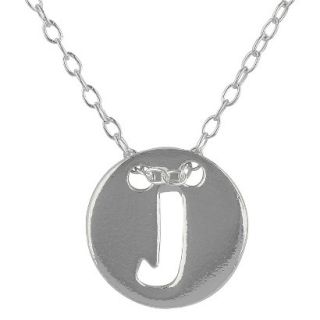 Womens Jezlaine Pendant Sterling Silver Disk With Cutout Initial J   Silver
