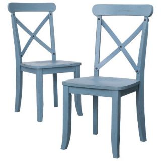 Dining Chair French Country X Back Dining Chair   Teal (Set of 2)