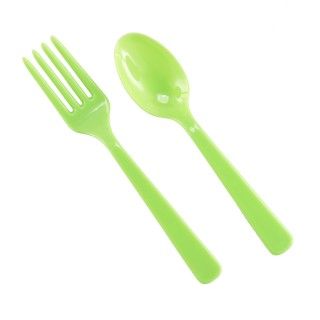 Forks Spoons   Lime Green