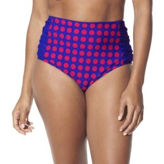Womens Plus Size High Waist Swim Shorts   Cobalt Blue/Fire Red 18W