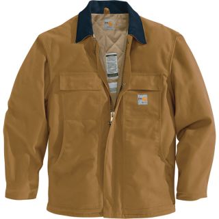 Carhartt Flame Resistant Duck Traditional Coat   Brown, Small, Regular Style,