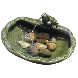 Ceramic Solar Frog Fountain