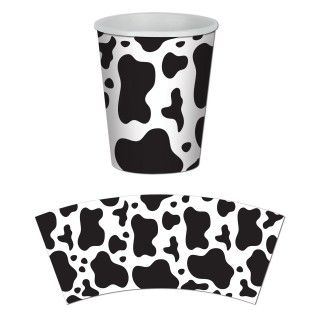 Cow Print 9 oz. Paper Cups (8)