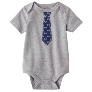 Circo Newborn Infant Boys Tie Print Bodysuit   Grey 18 M