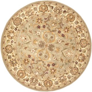 Handmade Heritage Oushak Light Green/beige Wool Rug (8 Round)