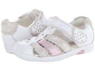 Clarks Kids Softly Palm Girls Shoes (White)
