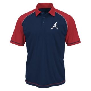 MLB Mens Atlanta Braves Synthetic Polo T Shirt   Navy/Red (M)