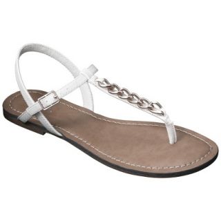 Womens Merona Tracey Chain Sandals   White 10