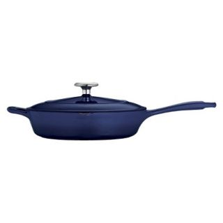Tramontina 10 Cast Iron Skillet With Lid   Blue