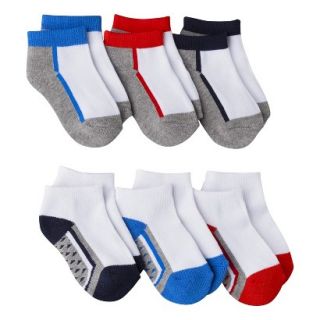 Circo Infant Toddler Boys 6 Pack Assorted Ankle Socks   Red 4T/5T