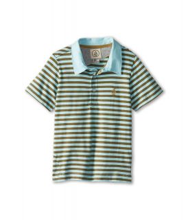 Volcom Kids Wowzer Stripe Polo Boys Short Sleeve Pullover (Blue)