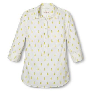 Merona Womens Popover Favorite Shirt   Pineapple Print   XXL