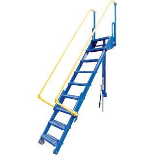 Vestil Extendable Rolling Step Ladder   9 Step Model, 146 Inch L x 39 Inch W x
