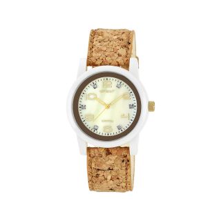 Sprout Eco Friendly Womens Cork Watch w/ Diamond Accents, Brown