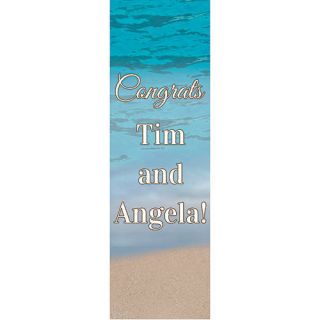 Sandy Beach Personalized Vertical Vinyl Banner    104 X 36 Inches