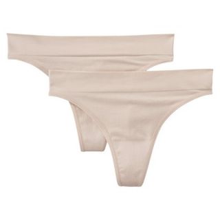 Gilligan & OMalley Womens 2 Pack Seamless Thong   Mochachino S