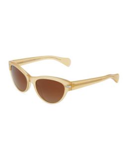Cat Eye Sunglasses, Yellow/Brown