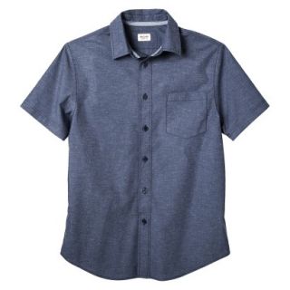 Mossimo Supply Co. Mens Short Sleeve Poplin Button Down   In The Navy L