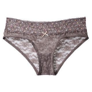 Xhilaration Juniors All Over Lace Hipster   Iron Grey L