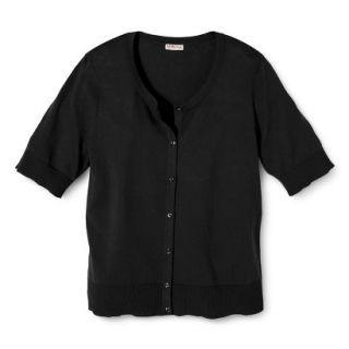 Merona Womens Plus Size Short Sleeve Cardigan Sweater   Black X