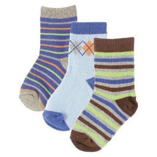 Luvable Friends Infant Boys 3 Pack Socks   Blue 18 36 M