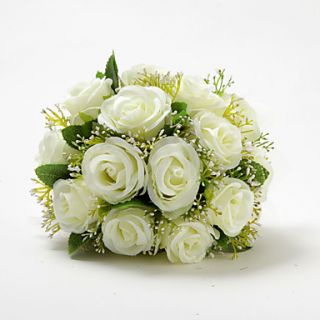 Elegant Round Shape Satin Wedding Bouquet