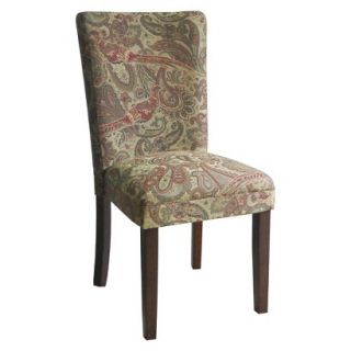Dining Chair Set Kinfine Parsons Dining Chair with Mid Tone Wood   Tan Paisley