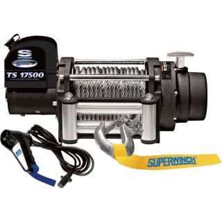 Tiger Shark 12 Volt DC Winch with Remote   17,500 Lb. Capacity, 6.5 HP, Model