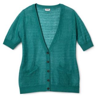 Mossimo Supply Co. Juniors Plus Size Short Sleeve Cardigan   Turquoise 3X