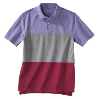 Mens Classic Fit Colorblock Polo Shirt Radish red maroon grey purple L