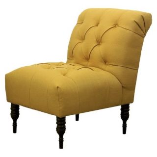 Skyline Upholstered Chair Vaughn Tufted Slipper Chair   French Yellow