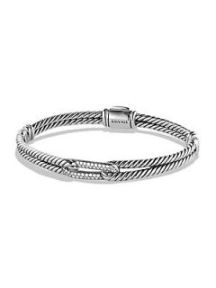David Yurman Petite Pave Labyrinth Bracelet with Diamonds   Silver